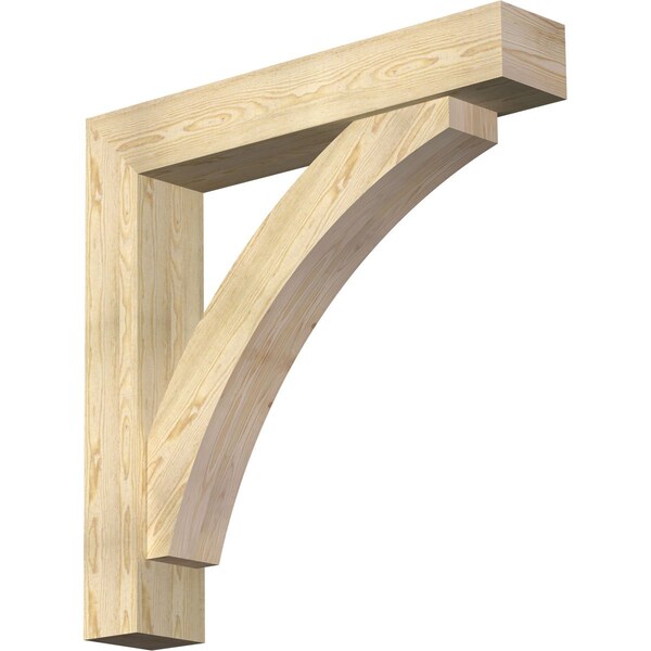 Ekena Millwork Thorton Block Rough Sawn Bracket w/ Offset Brace, Douglas Fir, 8"W x 44"D x 44"H BKT0806X44X44THR05RDF - main